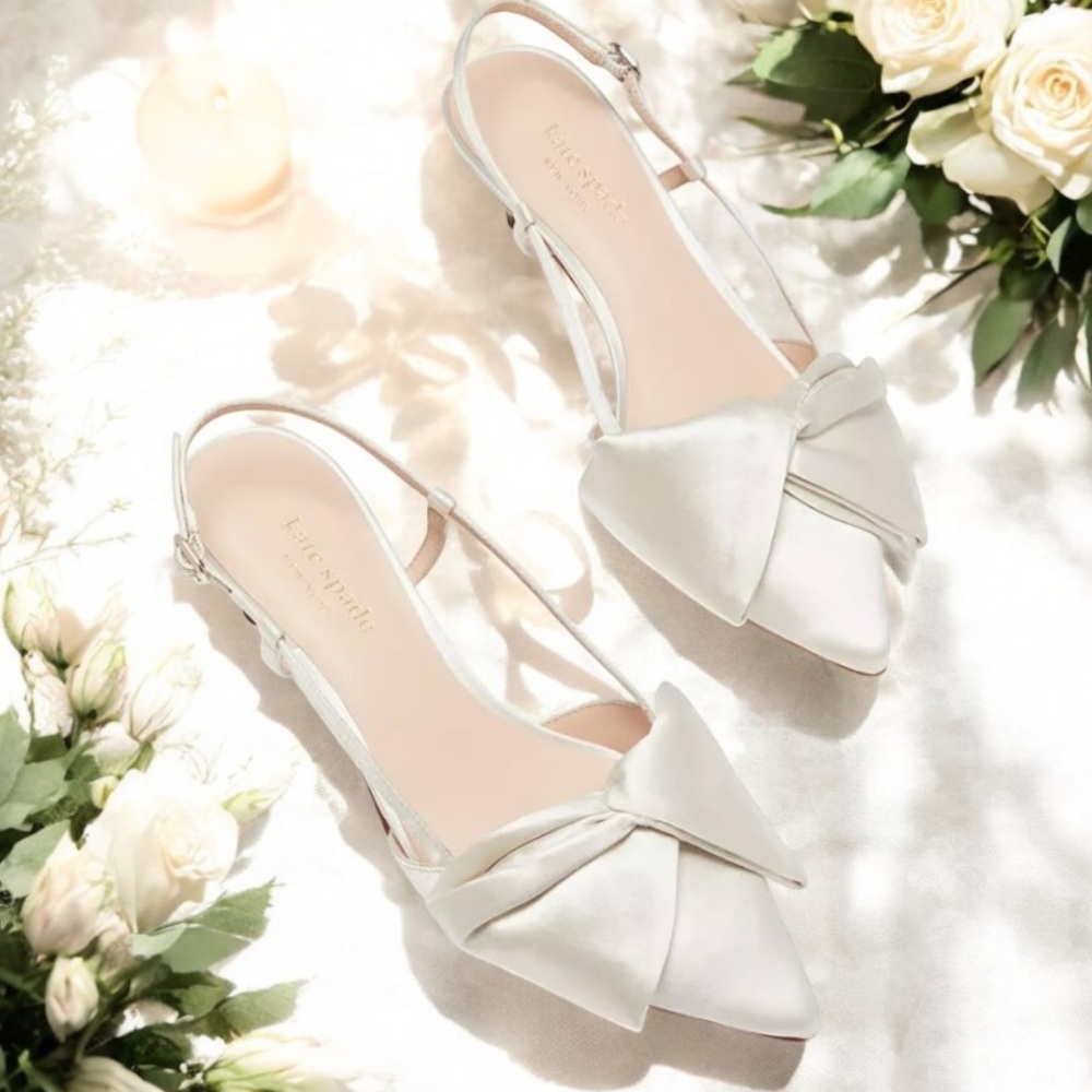 Kate Spade White Bow Heels